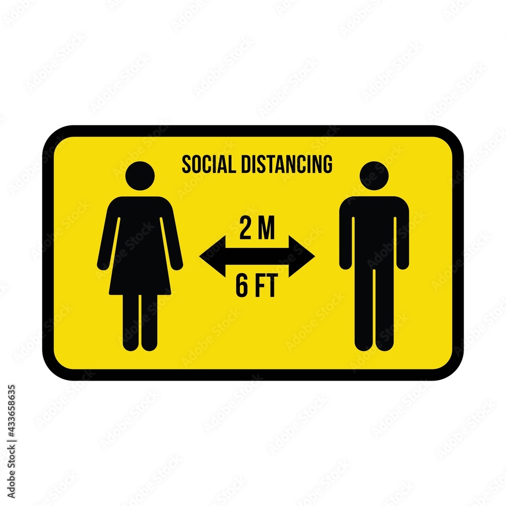 Social distancing icon symbol vector keep safe distance sign in a glyph pictogram illustration Social distancing icon symbol vector keep safe distance sign in a glyph pictogram illustration