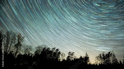 Night sky with startails, 4k timelapse. photo