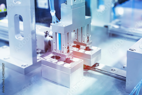 Bilde på lerret robotic pneumatic piston sucker unit on industrial machine,automation compressed