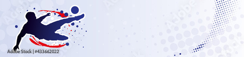BANNIÈRE FOOTBALL AVEC SILHOUETTE FOOTBALLEUR