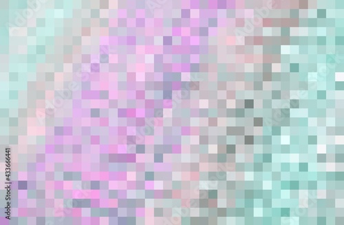Fototapeta Naklejka Na Ścianę i Meble -  Abstract texture color combination, pixel effect. Squares in green beige pink violet colors, variety of shades and nuances. Suitable for backgrounds and printing. Fresh spring gamma, light neon trend