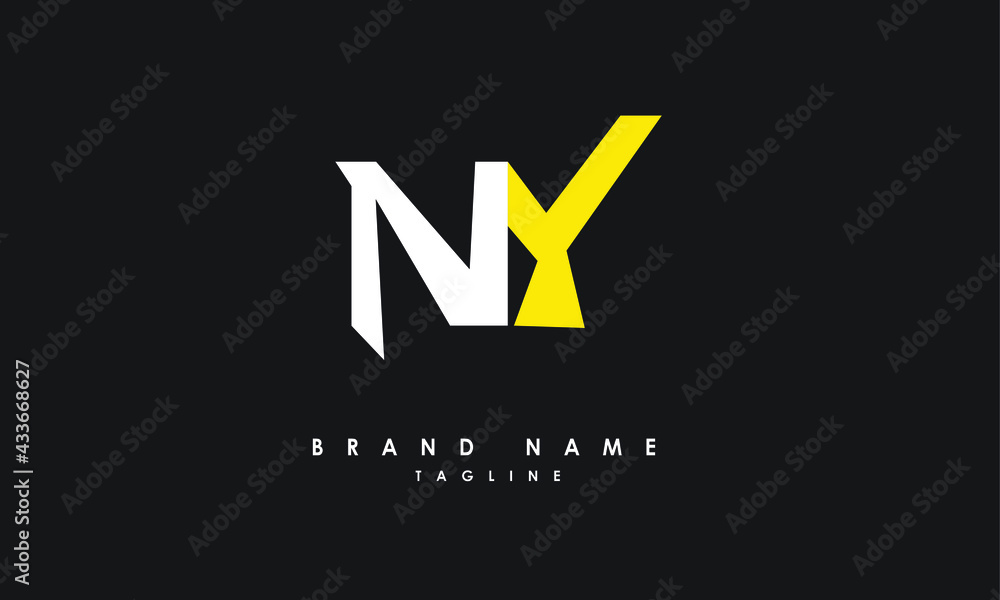 Alphabet letters Initials Monogram logo NY, YN, N and Y - obrazy, fototapety, plakaty 
