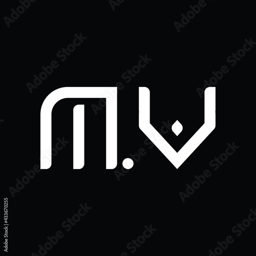 MV Logo monogram abstract design template
