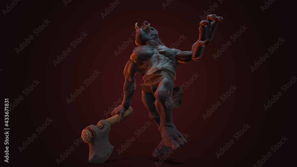 Fantasy character Troll Berserker in epic pose - 3D render on dark background
Fantasy character Troll Berserker in epic pose - 3D render on dark background