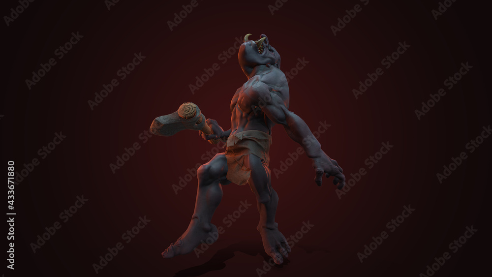 Fantasy character Troll Berserker in epic pose - 3D render on dark background
Fantasy character Troll Berserker in epic pose - 3D render on dark background