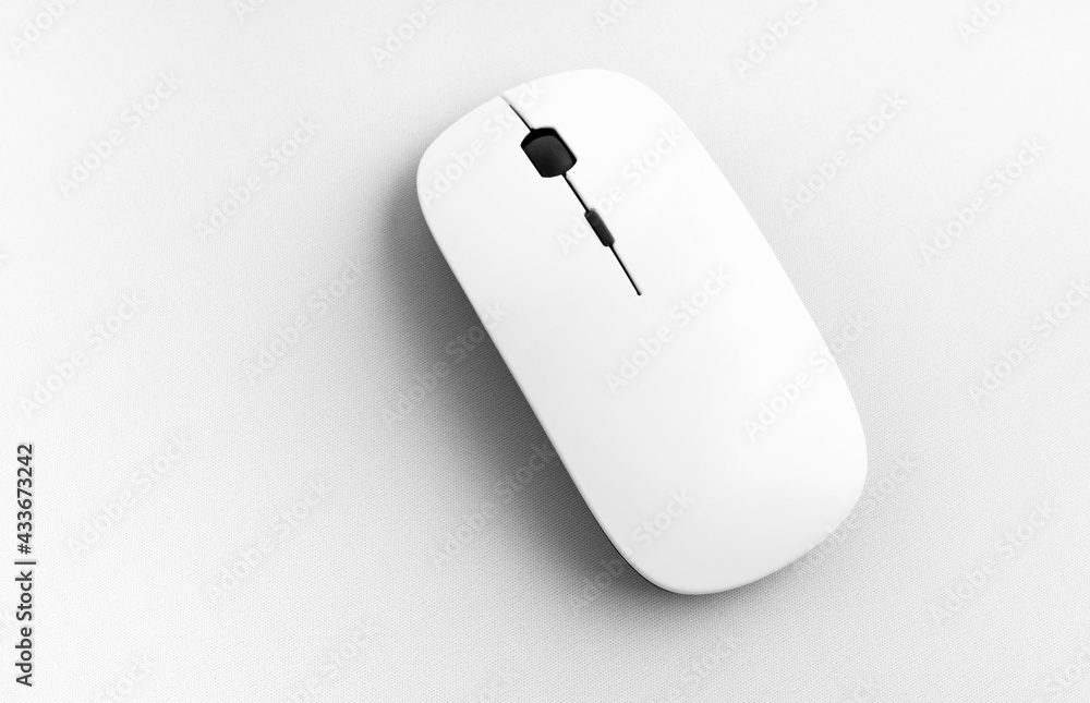 Modern wireless computer mouse in black and white design Modern wireless computer mouse in black and white design