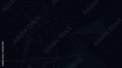 Abstract Technological Background with Plexus Lines and Triangles. Geometric Animated Background. Video screen saver. Concept Of Technology, Blockchain, Medicine, Science, Innovation
