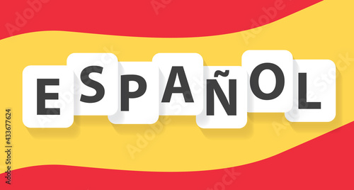 learning espanol (spanish) language concept- vector illustration