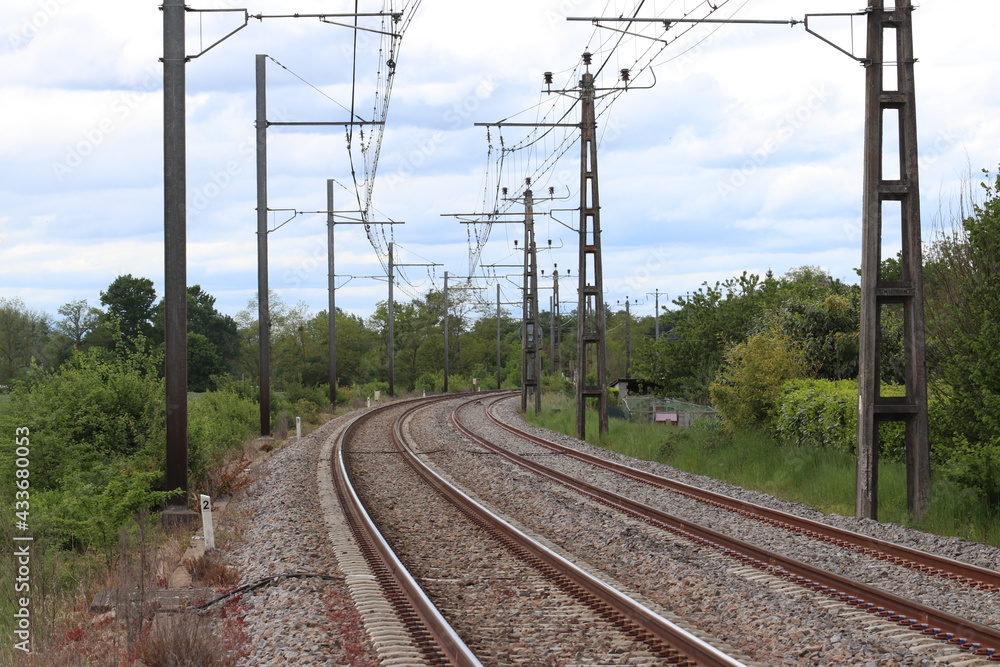 Fototapeta premium Perspective voie ferrée