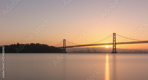 San Francisco   Oakland Bay Bridge at sunrise  San Francisco  California  USA