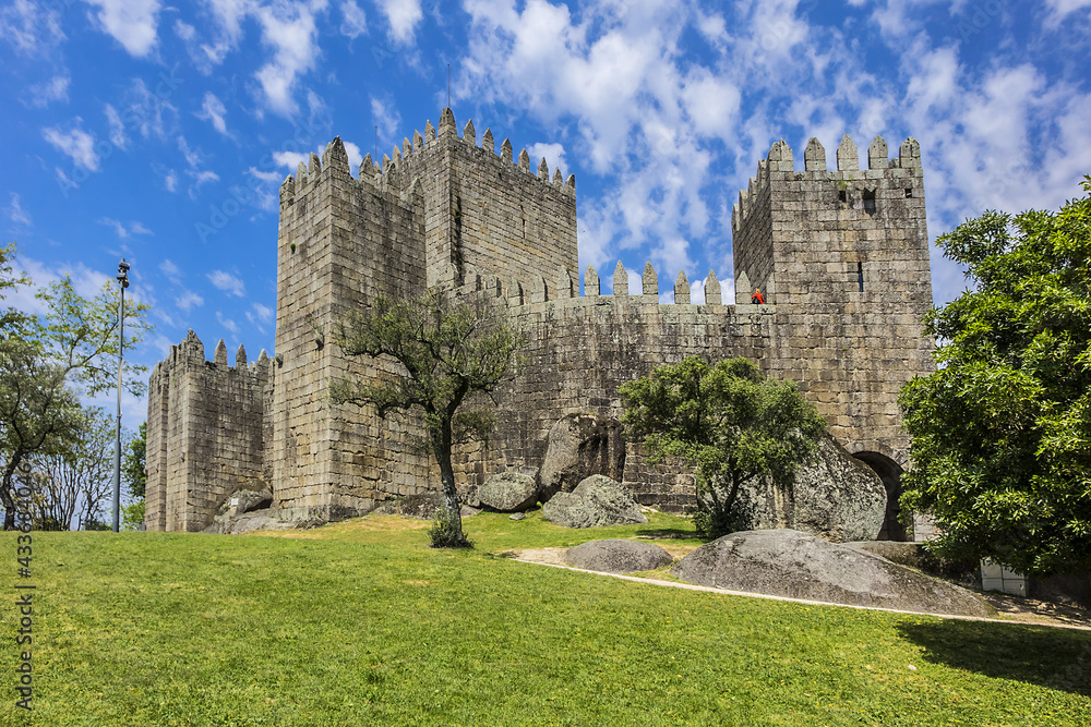 Castle of Guimaraes - medieval castle in the municipality Guimaraes, in the northern region of Portugal. It built under the orders of Mumadona Dias in X century.