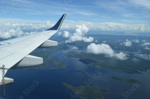 flooded amazon rainforest seen from plane