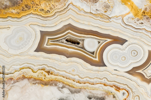 Macro texture photography of the colors and patterns in a Lace agate from Mexico photo