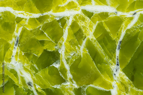 Texture of Metamorphic rock formed by the serpentine group of minerals; Washington State