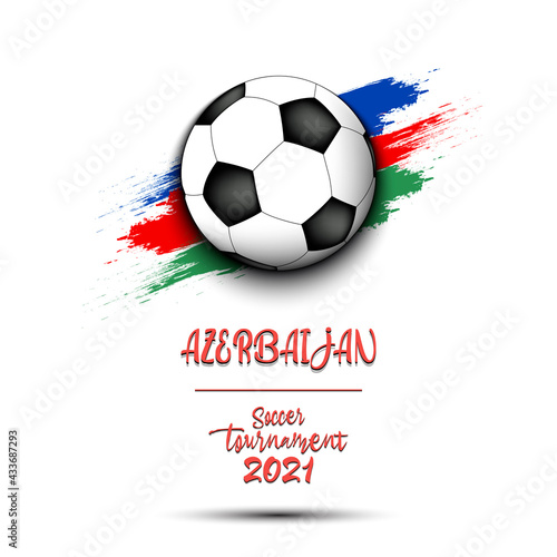 Soccer ball on the flag of Azerbaijan