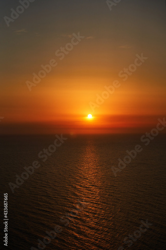 Sunset over the sea. Beautiful natural landscape