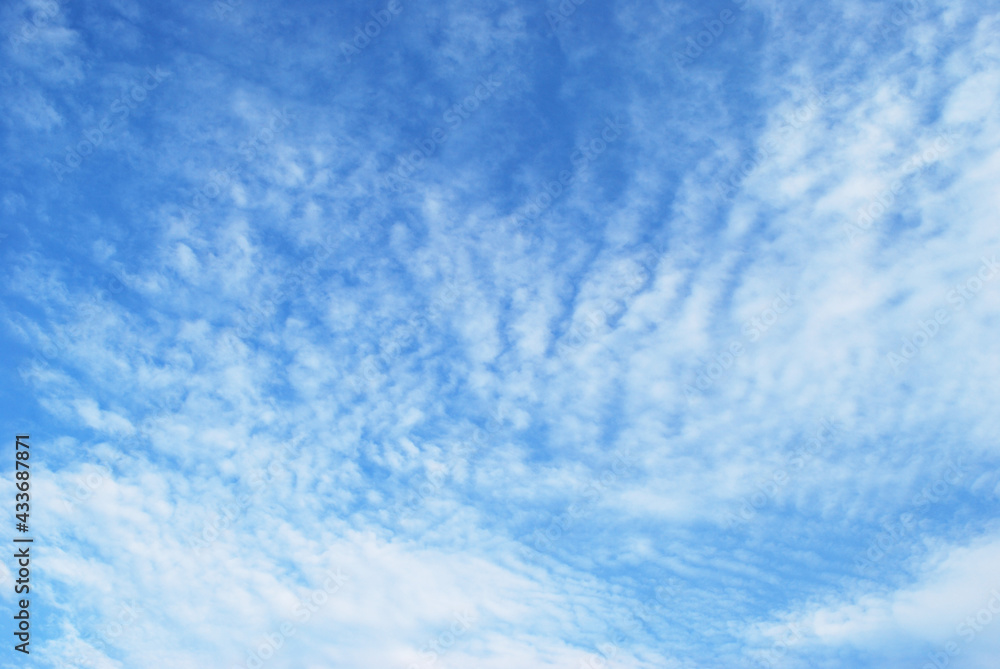 delicate white clouds adorn the bright blue sky delicate white clouds adorn the bright blue sky