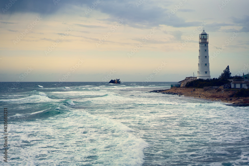 Lighthouse in Tarkhankut national Park in the Republic of Crimea Lighthouse in Tarkhankut national Park in the Republic of Crimea