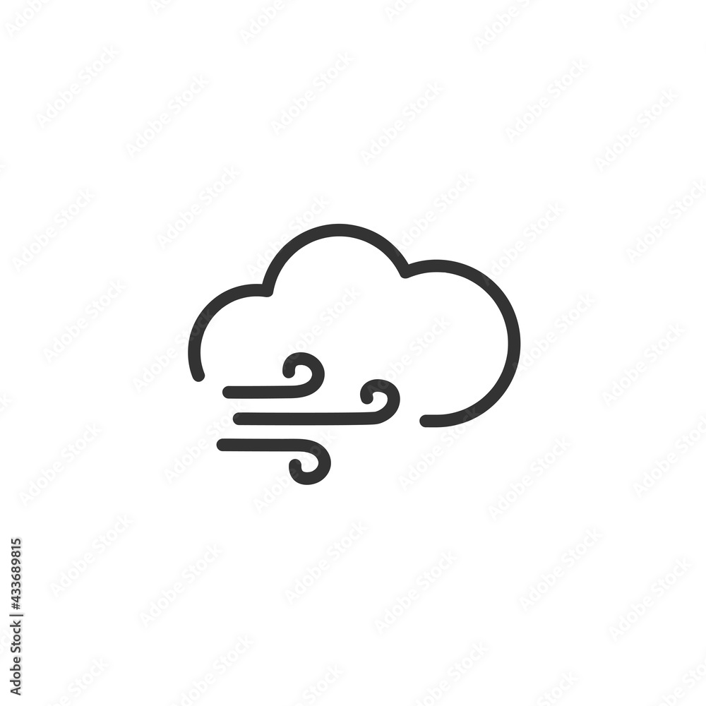 Wind - line icon with editable stroke. Weather symbol. Vector illustration. Wind - line icon with editable stroke. Weather symbol. Vector illustration.