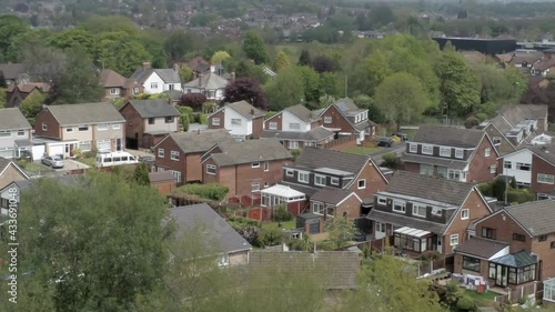 Wallpaper Mural Quiet British homes and gardens residential suburban property aerial view rising right Torontodigital.ca