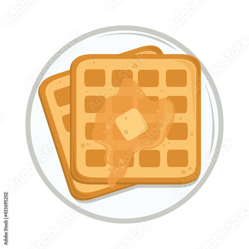 breakfast waffle with butter