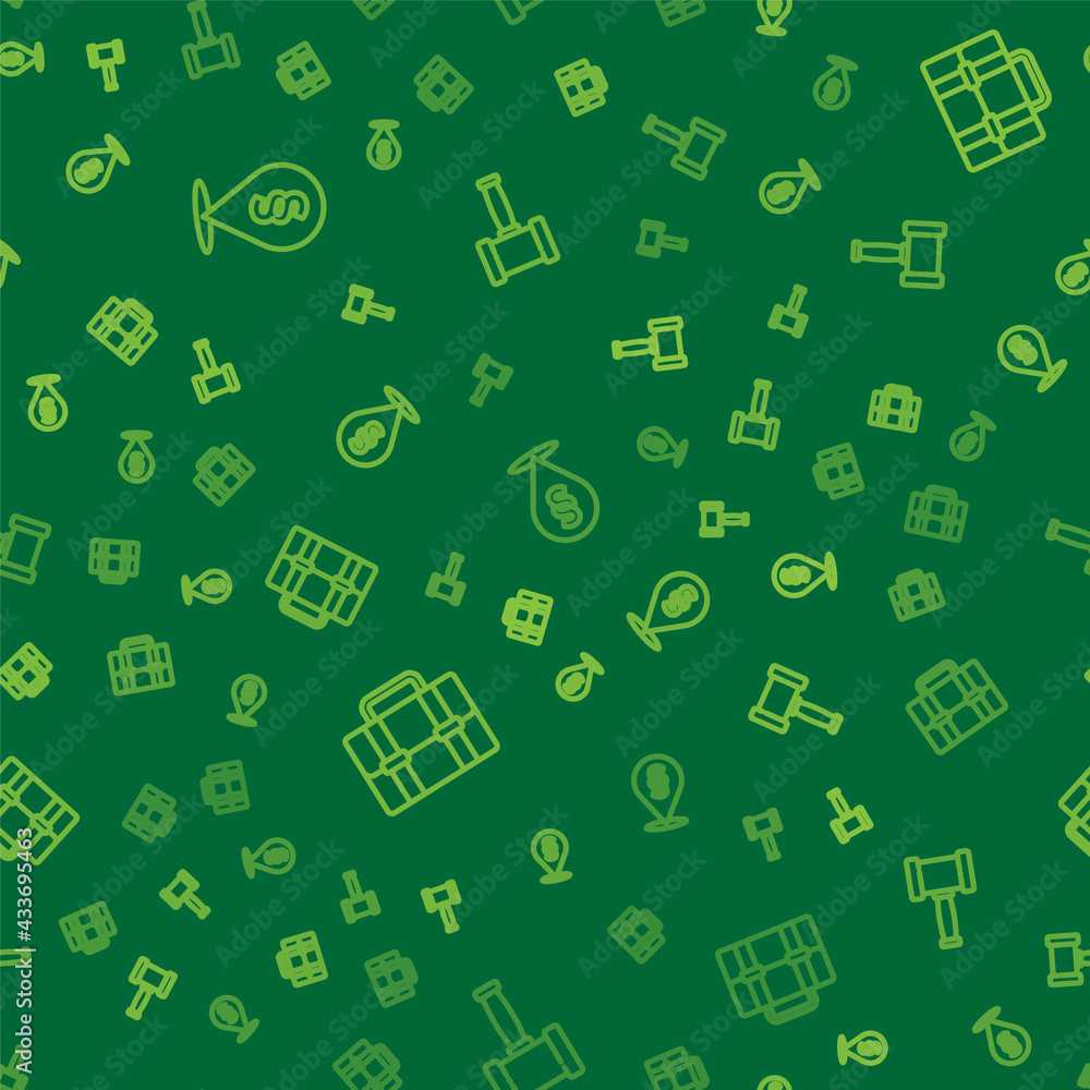 Set line Location law, Briefcase and Judge gavel on seamless pattern. Vector Set line Location law, Briefcase and Judge gavel on seamless pattern. Vector