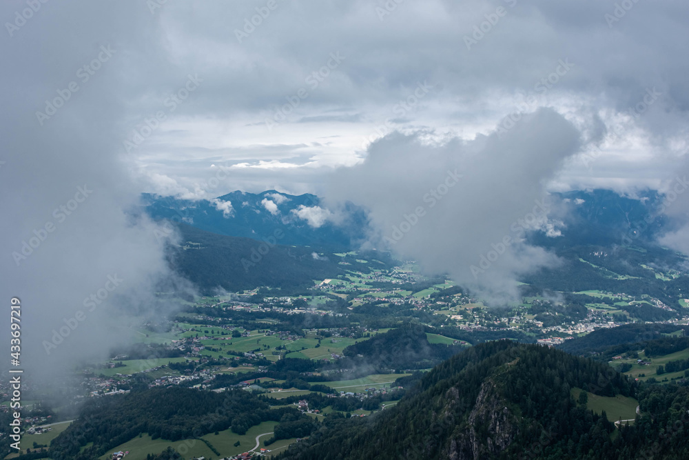 Beautiful landscape of the bavarian valley from Mount Jenner, Germany