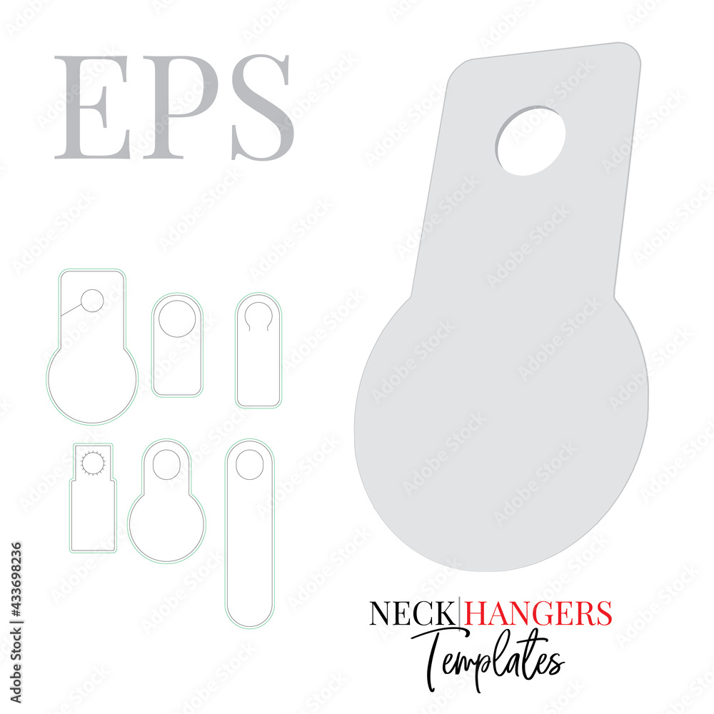Bottle Neck Hanger, template. Vector with die cut and laser cut layers ...