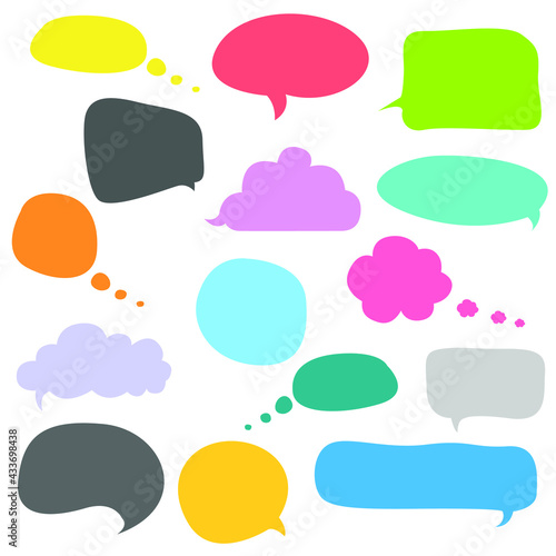 Collection of colourful Message bubbles vector. collection of chat bubbles chat boxes icons.