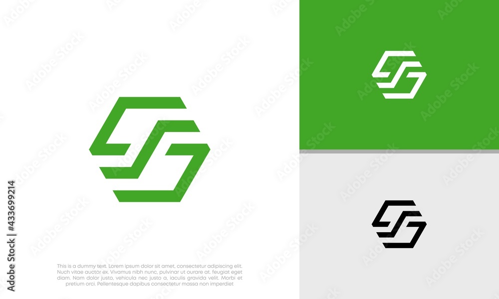 Initials S logo design. Initial Letter Logo. Hexagon logo design. Initials S logo design. Initial Letter Logo. Hexagon logo design.