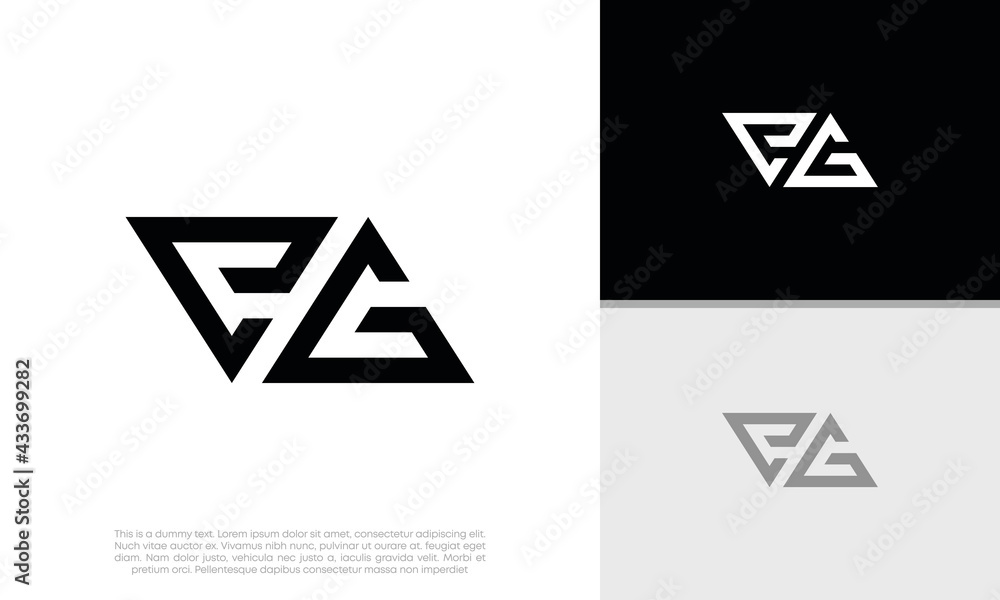 Initials EG logo design. Initial Letter Logo. Initials EG logo design. Initial Letter Logo.