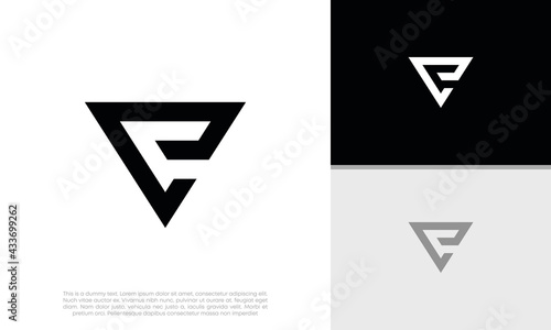 Initials E logo design. Initial Letter Logo.