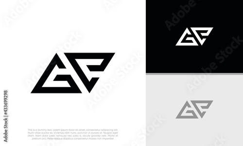 Initials GE logo design. Initial Letter Logo. 