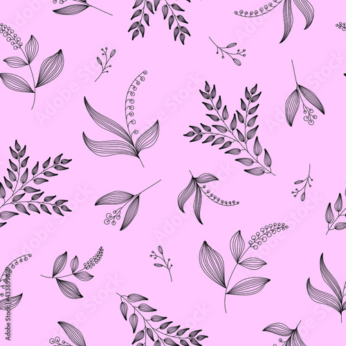 Floral graphic seamless pattern. Vector illustration. Minimalist style