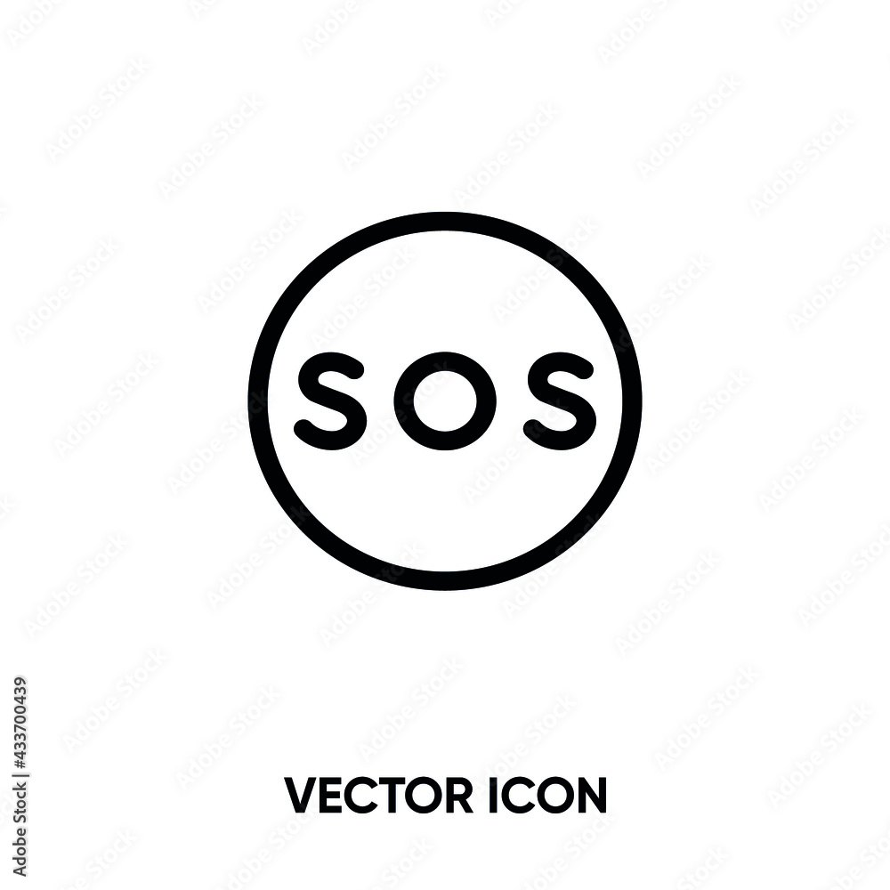 Sos vector icon . Modern, simple flat vector illustration for website or mobile app.Emergency symbol, logo illustration. Pixel perfect vector graphics Sos vector icon . Modern, simple flat vector illustration for website or mobile app.Emergency symbol, logo illustration. Pixel perfect vector graphics