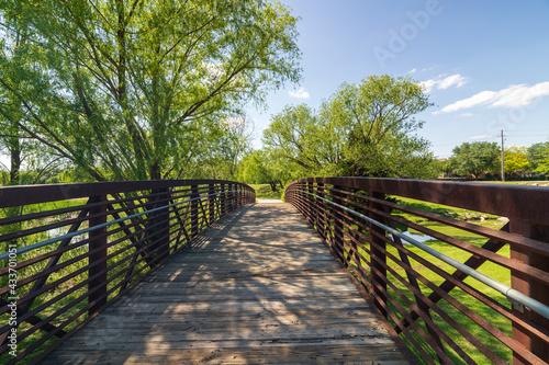 wooden bridge in the park