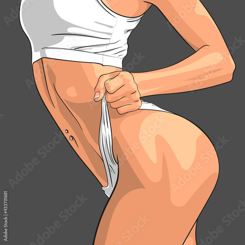 Beautiful sexy fitness girl. Vector illustration