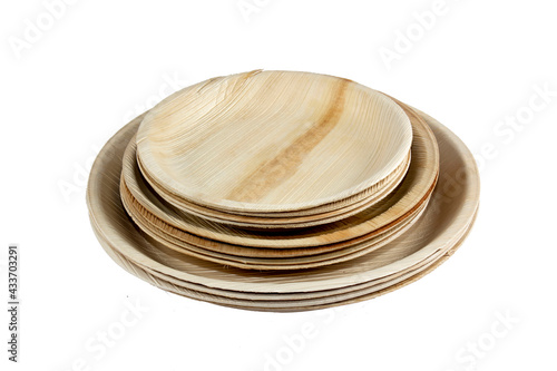 Areca leaf dishes, plates, and cutlery set