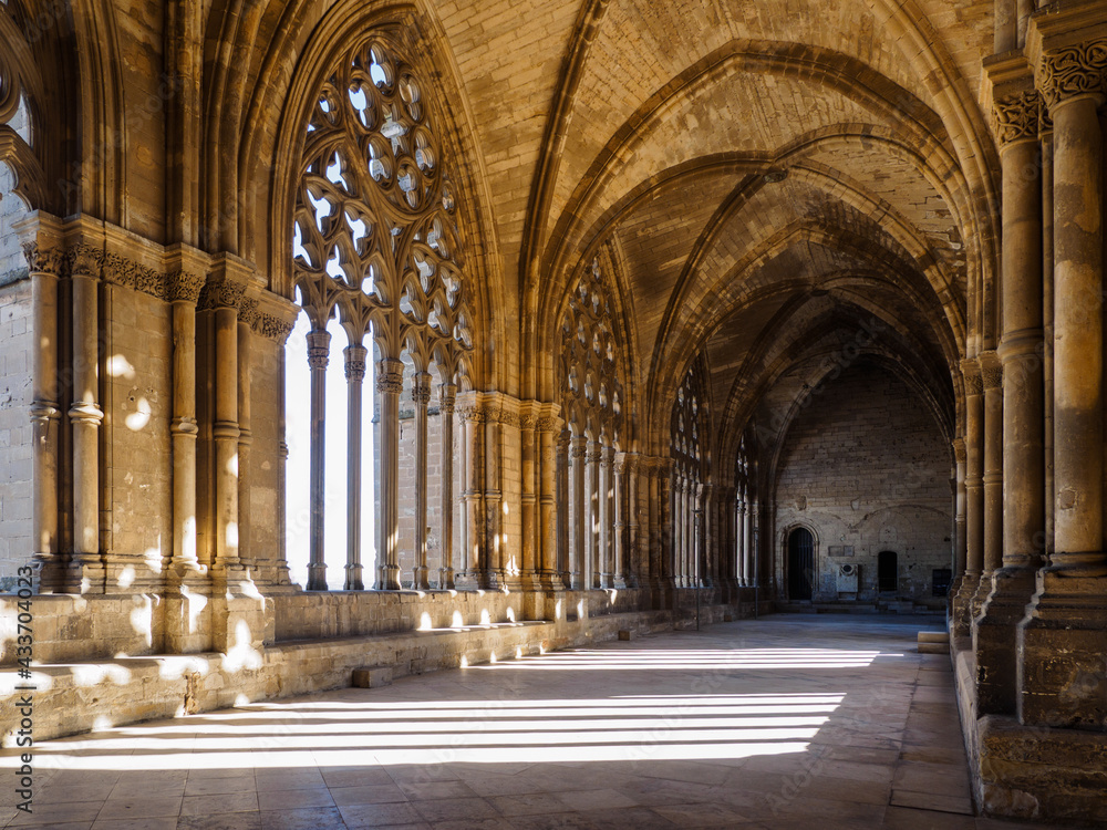 cloister of the Cathedral of LLeida, La Seu Vella, LLeida, Catalonia, Spain