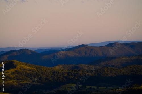 mountains in the morning