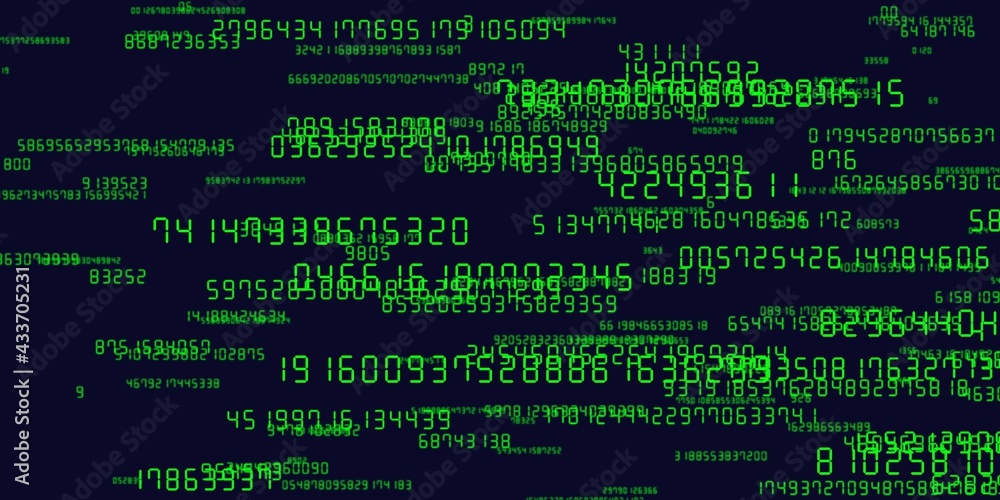 奥行きのある多数のデジタル数字によるビッグデータのイメージ 奥行きのある多数のデジタル数字によるビッグデータのイメージ
