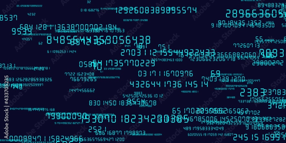 奥行きのある多数のデジタル数字によるビッグデータのイメージ 奥行きのある多数のデジタル数字によるビッグデータのイメージ