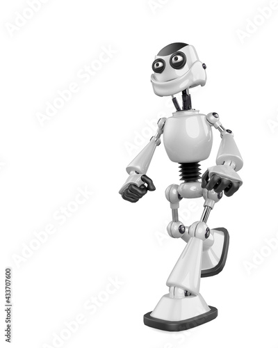 nice robot is walking