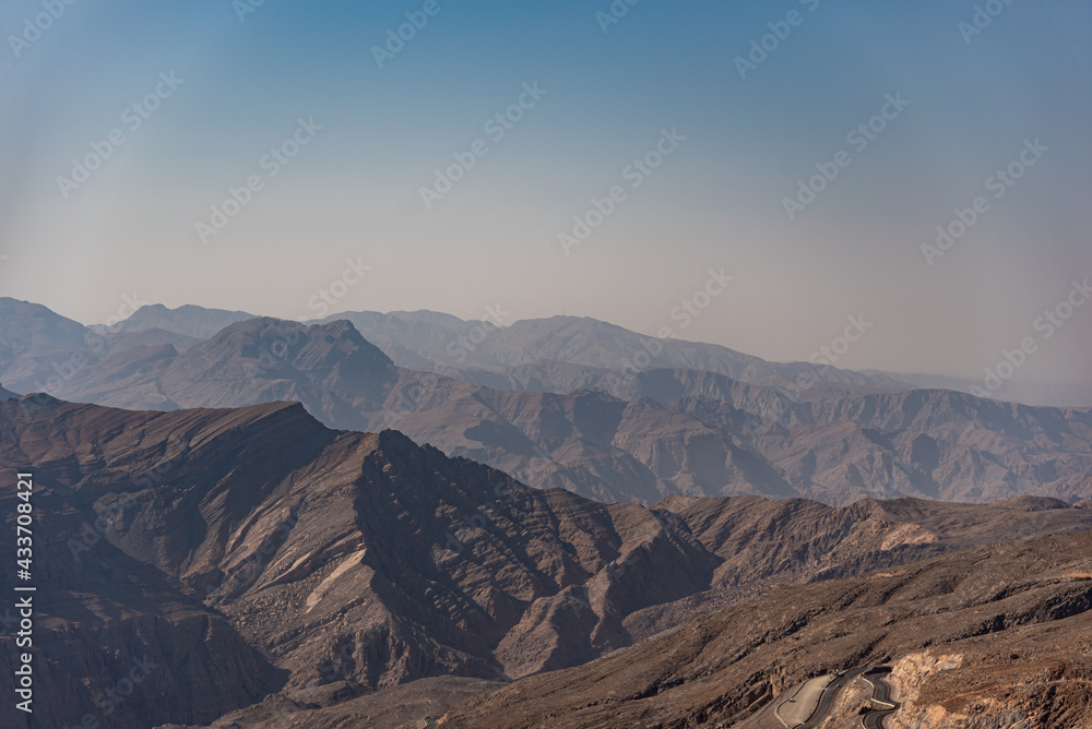 A view from Top Of Jebel Jais in Ras Al Khaima at sunrise