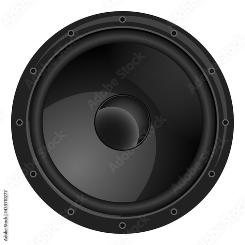Black speaker isolated on white background