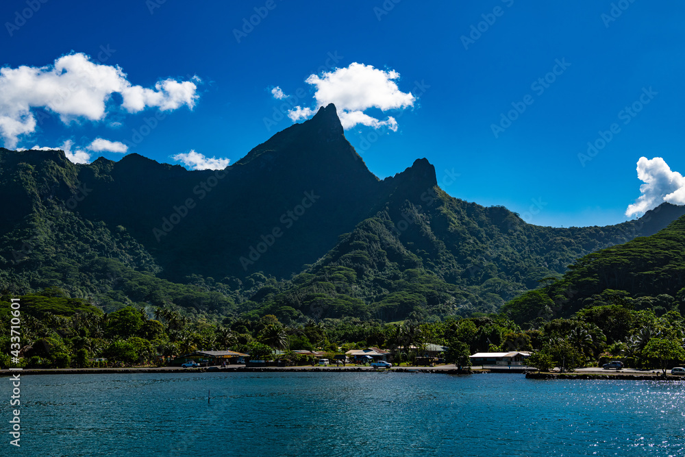 view of Moorea harbor, French Polynesia view of Moorea harbor, French Polynesia