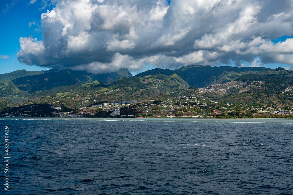 view of Tahiti island, French Polynesia view of Tahiti island, French Polynesia