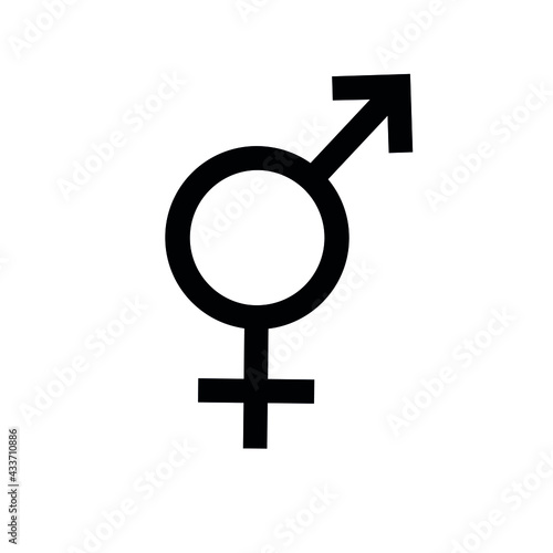 Vector flat bi bisexual bigender sign isolated on white background