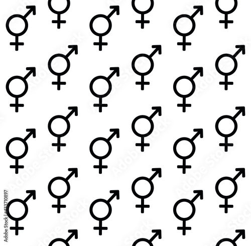 Vector seamless pattern of flat bi bisexual bigender sign isolated on white background