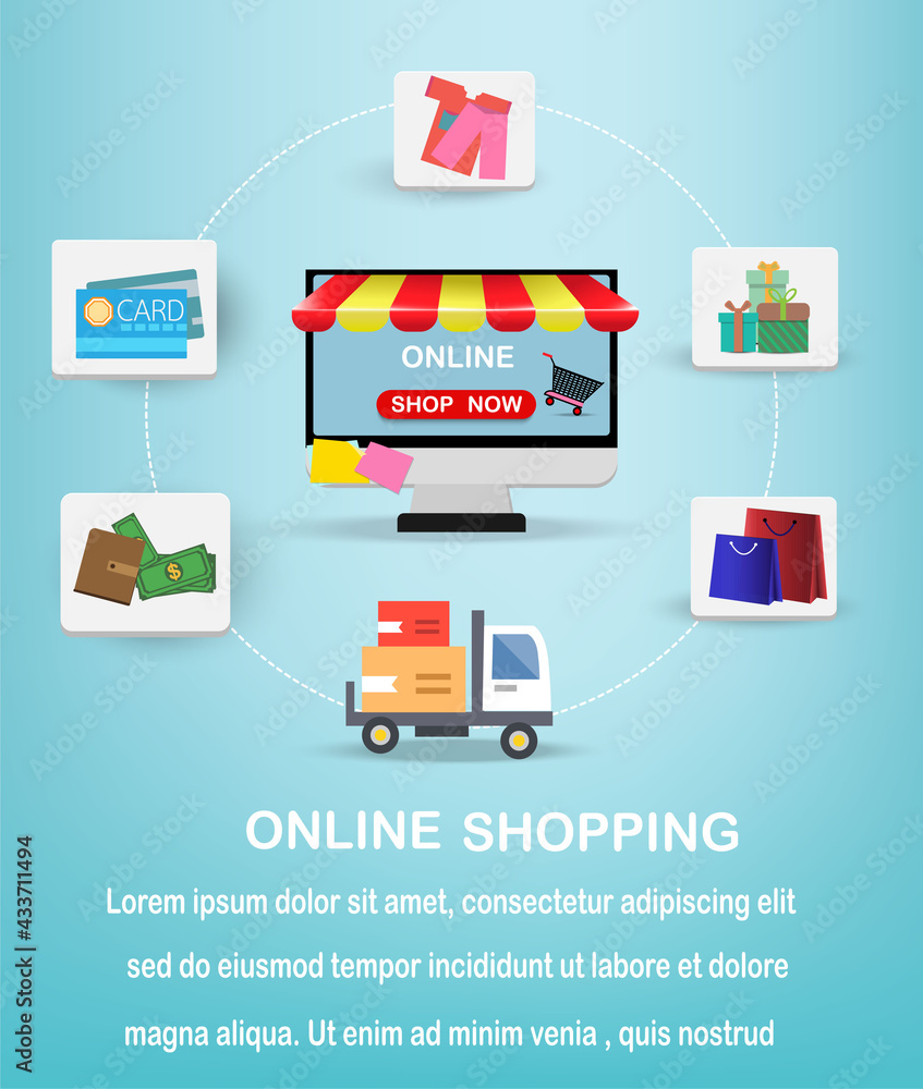 Digital marketing on app smart phone or Website.Mobile application,package,delivery,Vector concept marketing and Shopping online. Digital marketing on app smart phone or Website.Mobile application,package,delivery,Vector concept marketing and Shopping online.